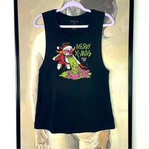 Reebok Black Merry Xmas from Pukie Santa Clown CrossFit Tank Top